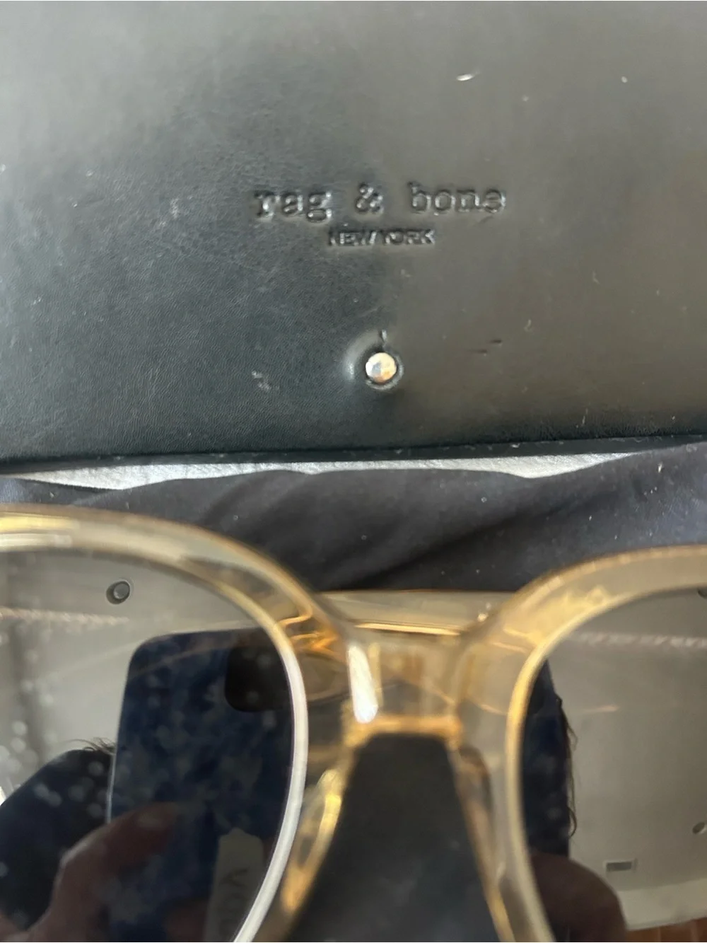 rag & bone Translucent Tan Frame Sunglasses with Black Lenses